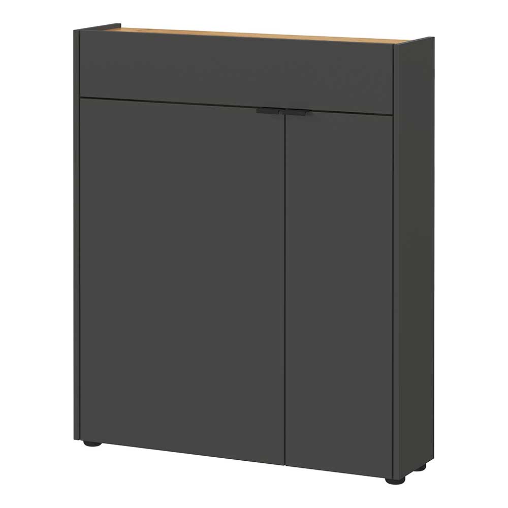 22 cm tiefer Dielenschrank in Dunkelgrau - Sidgarus