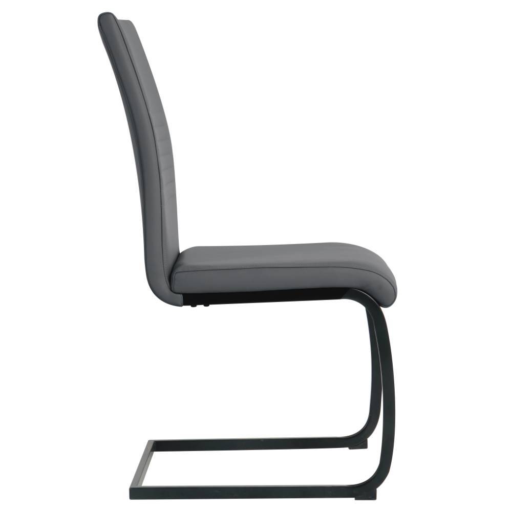 Freischwinger Stuhl in Grau Kunstleder - Fabijola (2er Set)