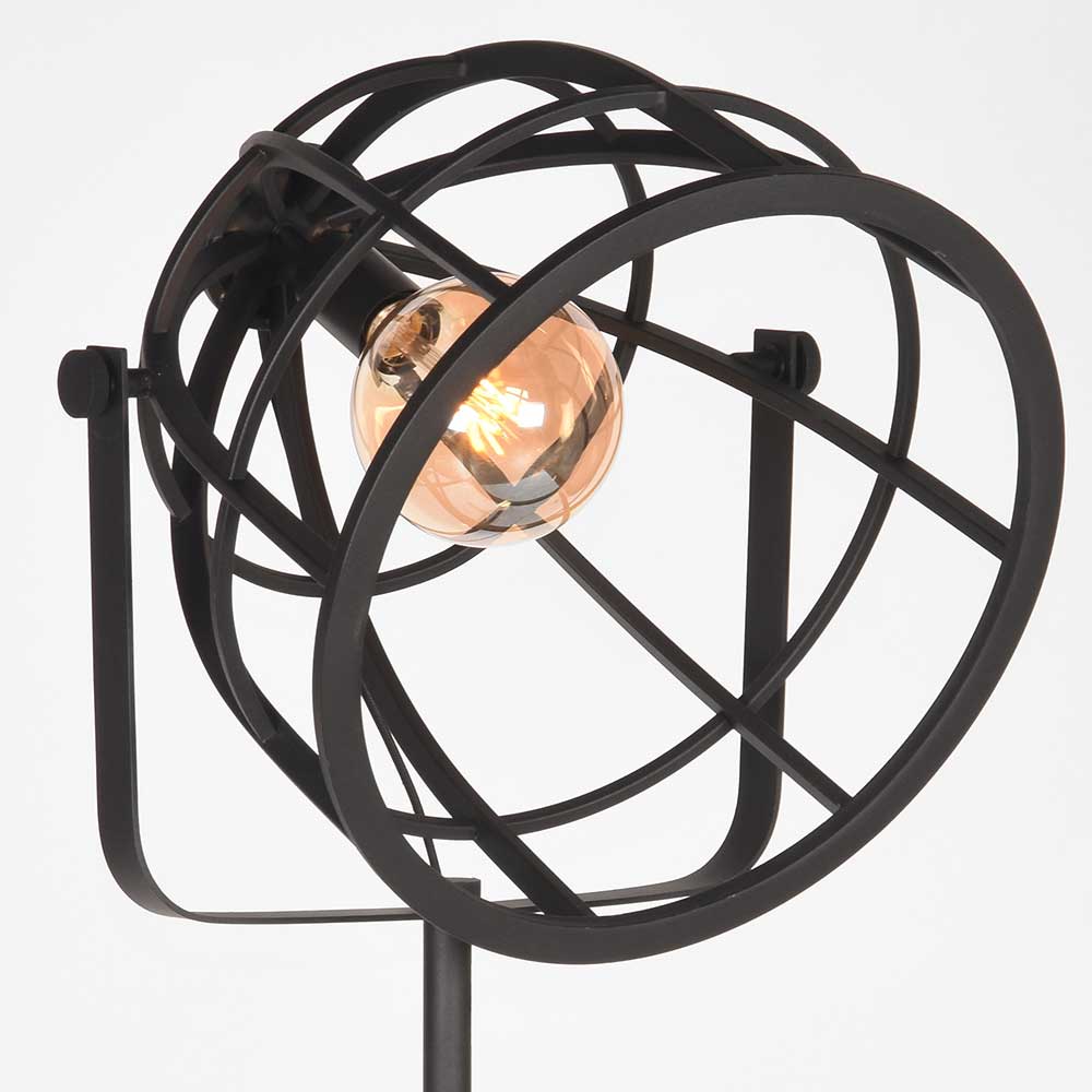 55x170x55 Industrial Stehlampe aus schwarzem Metall - Sucaeva