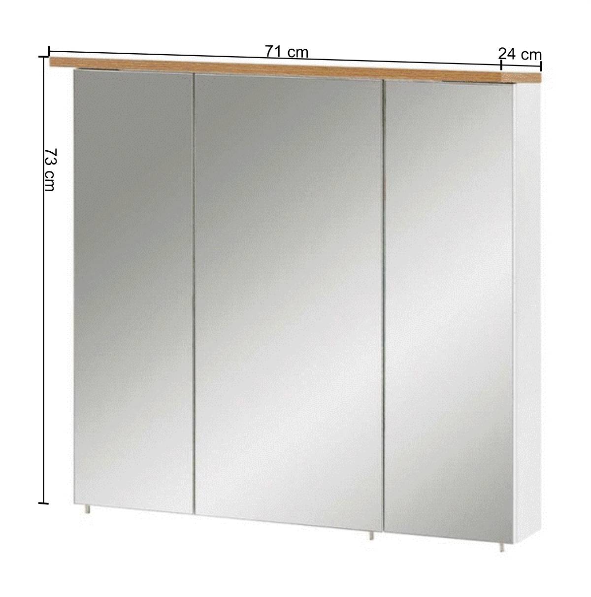 Bad Spiegelschrank in Weiß Glanz & Eiche - Utiona