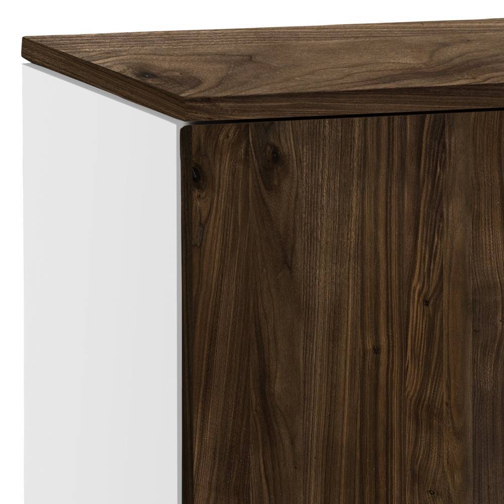 Esszimmer Kommode in Nussbaum und Weiß mit eleganter Oberplatte – Siorodo
