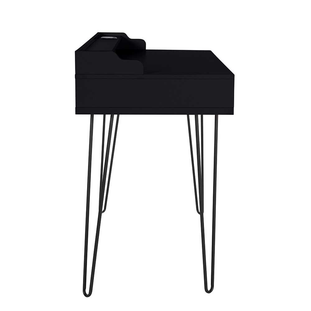 Schwarzer Schreibtisch mit Stauraum - Fortava