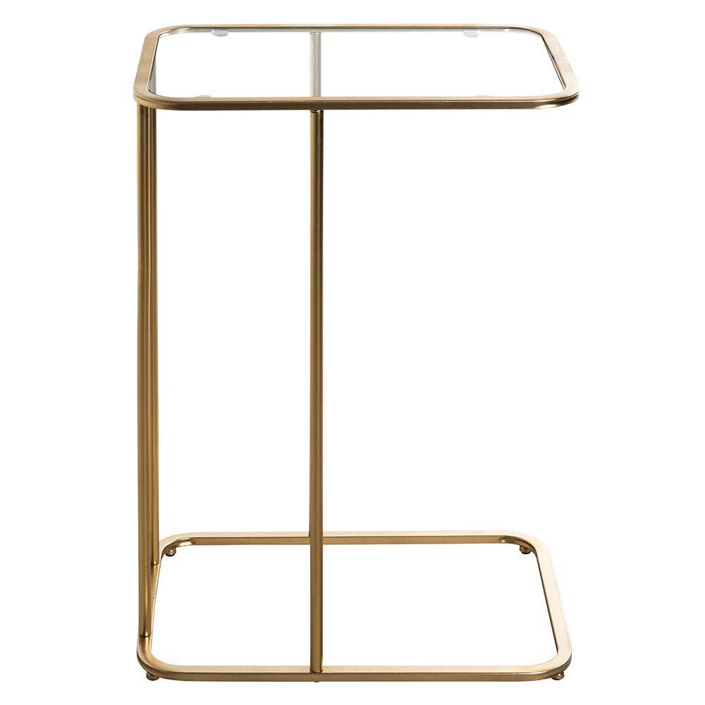 Eleganter Anstelltisch mit klarer Glasplatte - Finnca