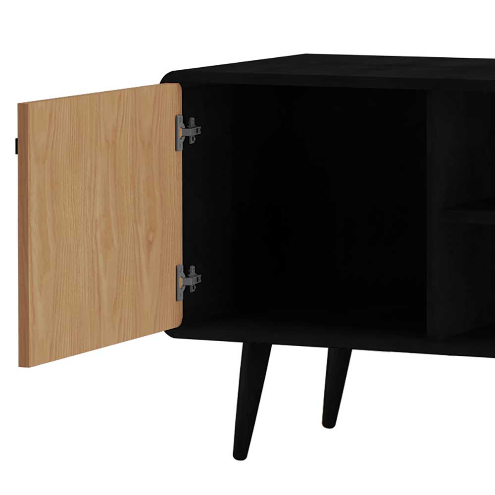 TV Lowboard in Eiche und Schwarz - Diadani