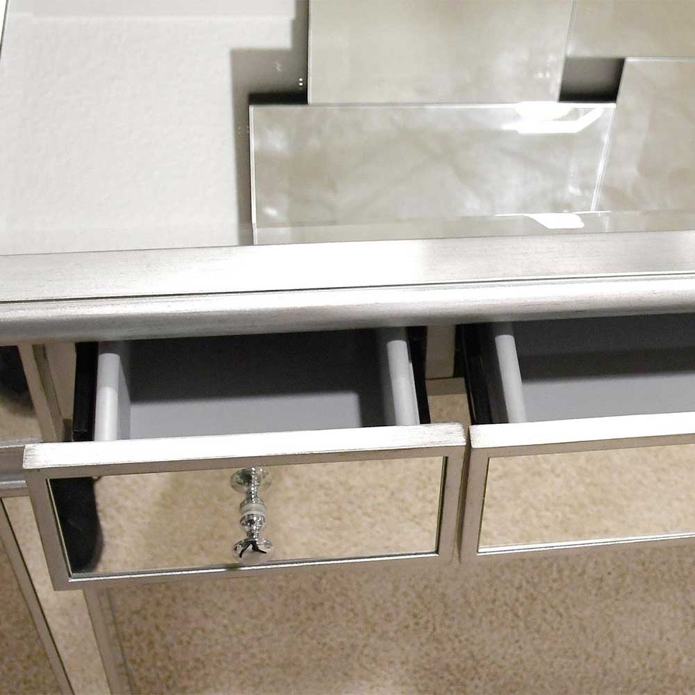 Silberner Schreibtisch mit Verspiegelung - Adda
