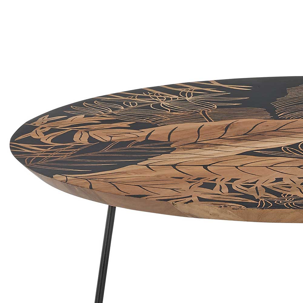 Couchtisch mit Blatt Motiv Druck - Palermo