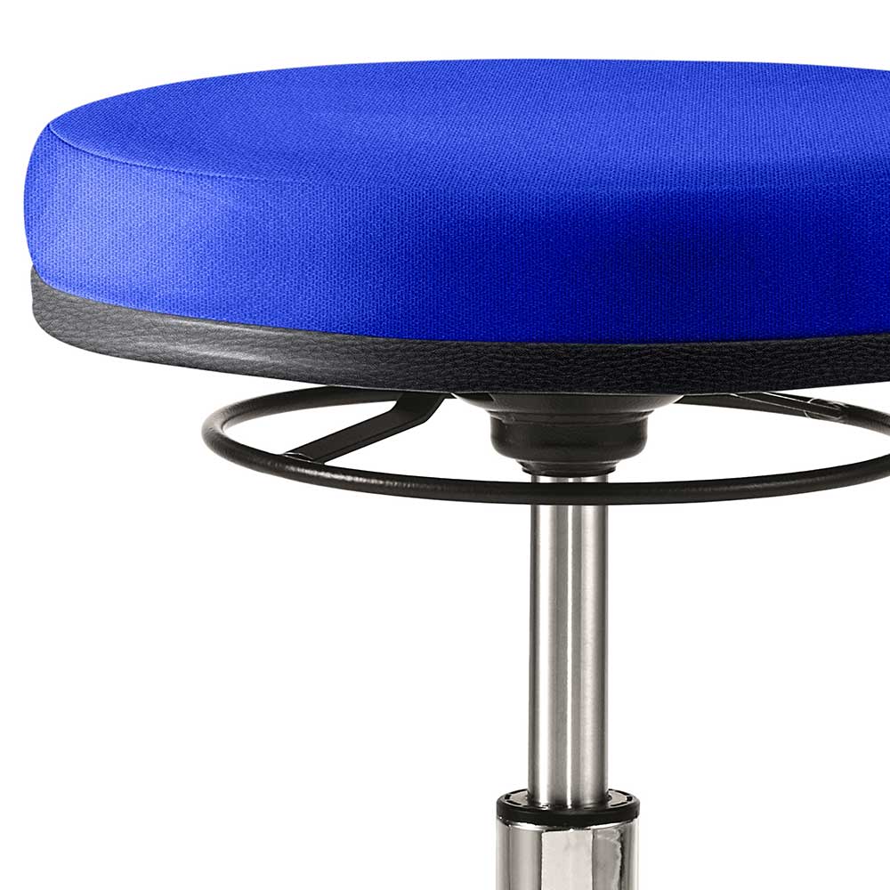 Blauer Bürohocker mit runder Sitzfläche 48cm - Suprima