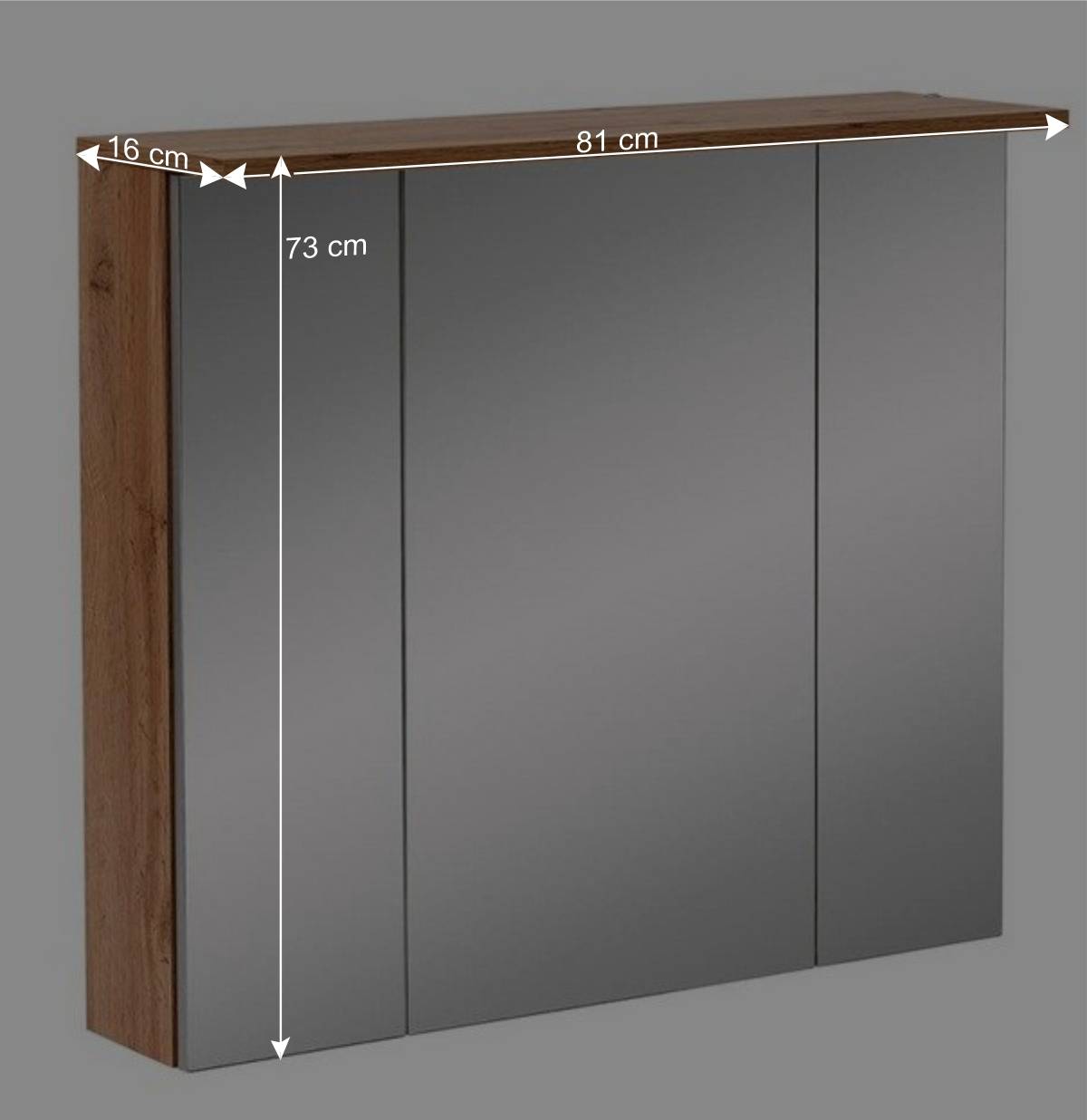 Badschrank mit Spiegeltüren in Wildeiche Optik - Jessmi