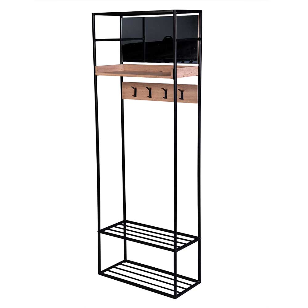 Kompakte Garderobe aus MDF & Glas & Metall - Sayetta