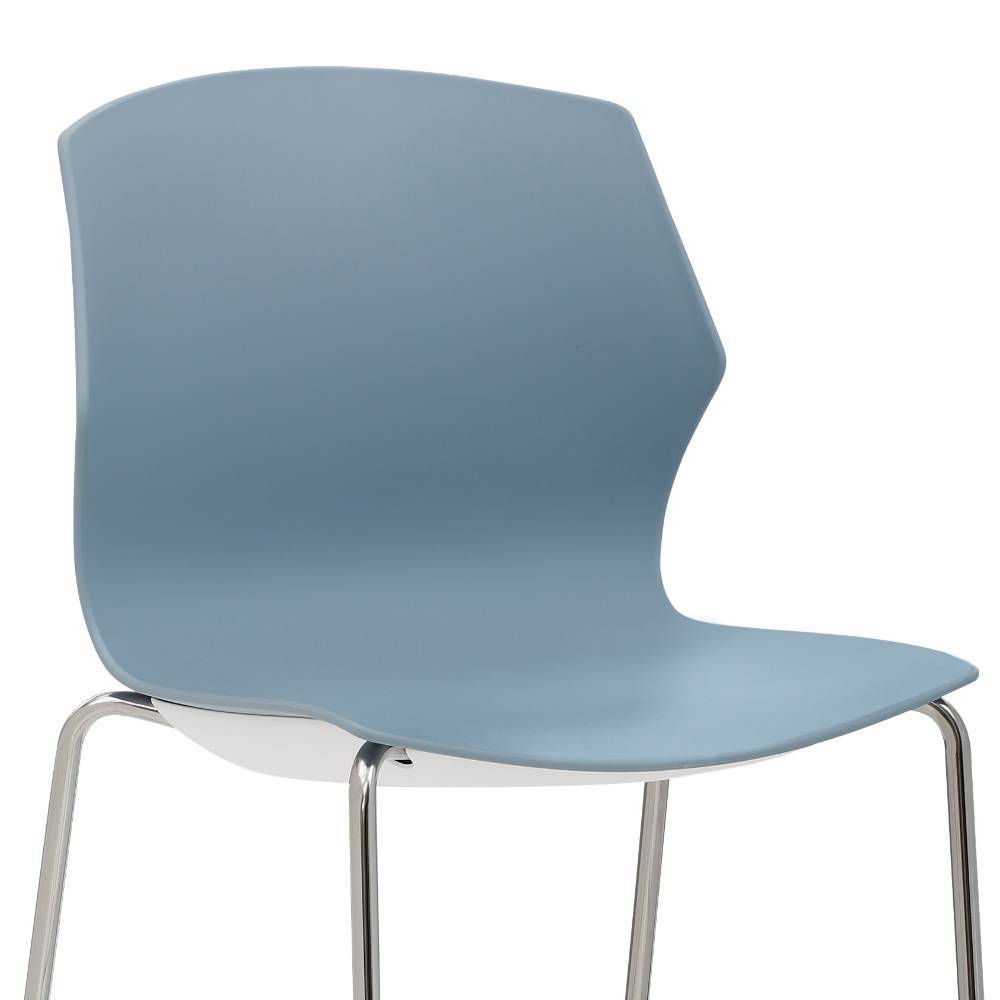 Barstühle mit Sitzschalen in Blaugrau - Clauss (2er Set)