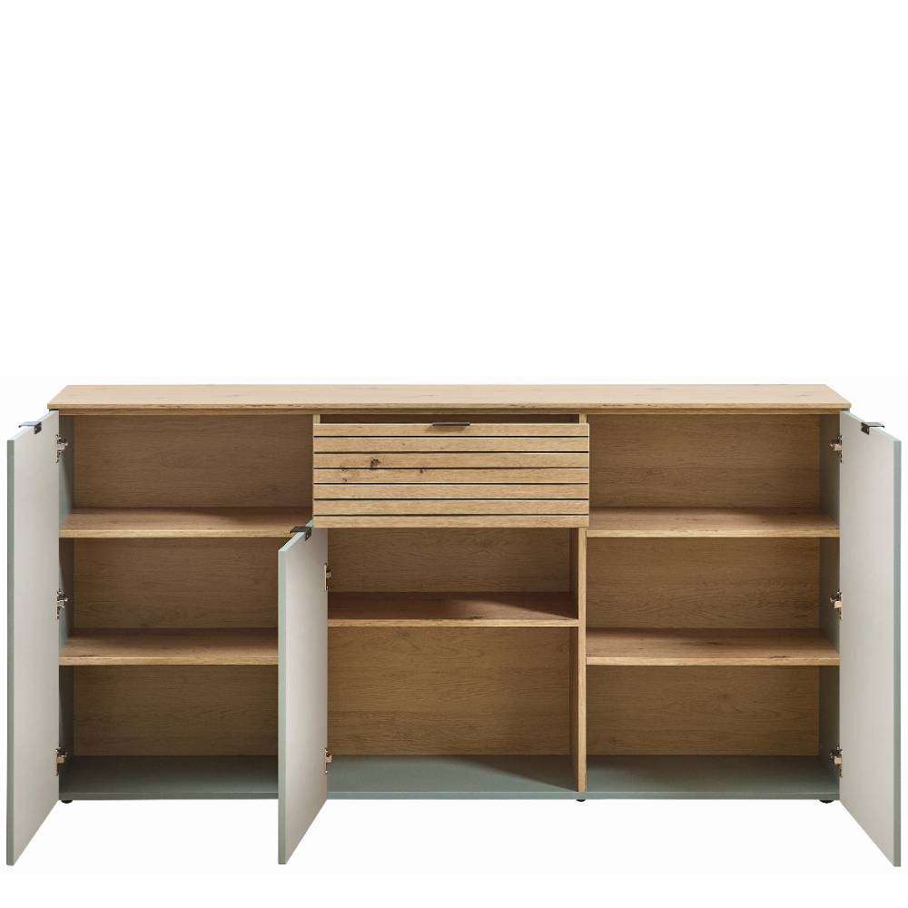 Sideboard in Graugrün und Wildeiche Natur - Halimi