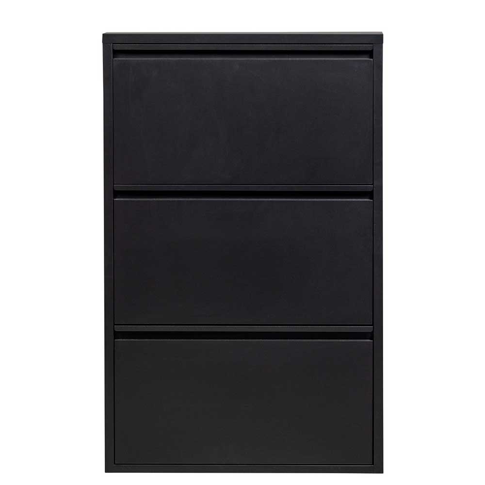 3-Klappen-Schuhschrank in Schwarz - Matic