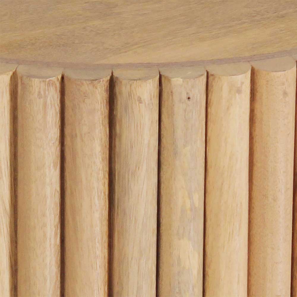 Runder Couchtisch aus Mangobaum Massivholz - Rosalia