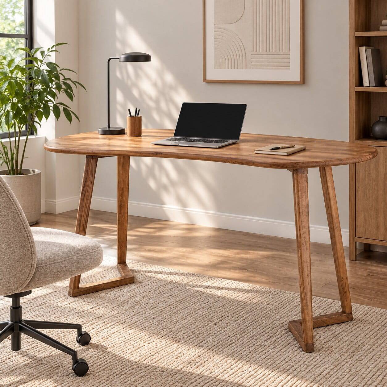 Design Schreibtisch aus Akazie Massivholz - Dario