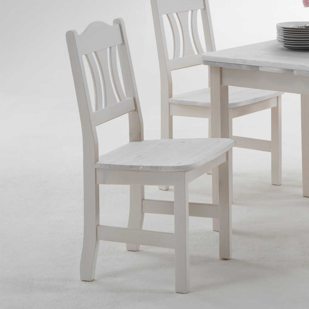 Esstisch mit Stühlen Vironegras in Weiß (fünfteilig)