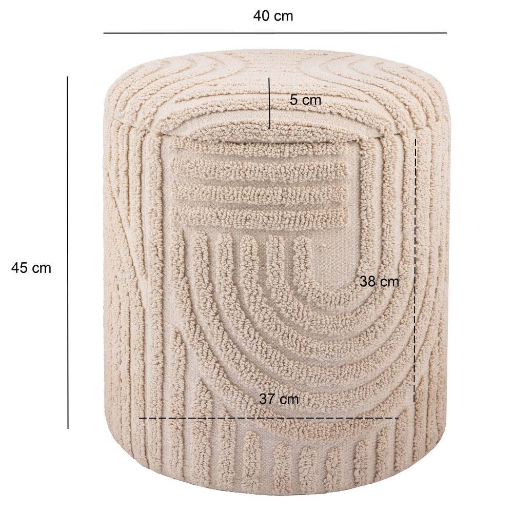 Polsterhocker mit Truhe in Beige - Pandorra