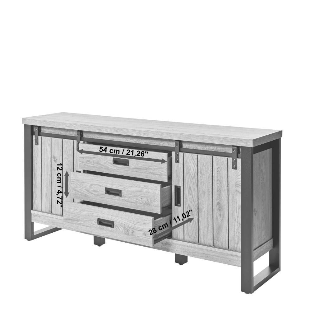 Modern Country Sideboard in Eiche Holzoptik - Jarley
