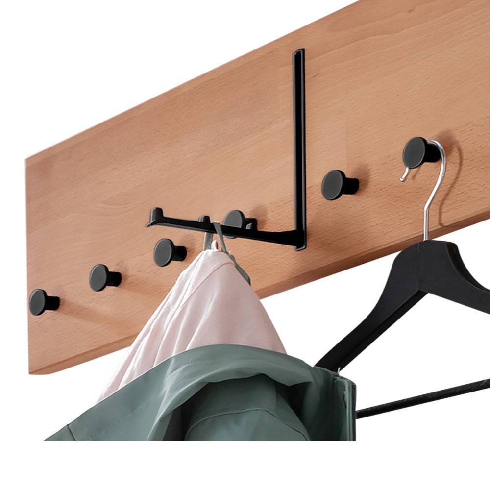 Hängegarderobe aus Buche Massivholz und Metall - Shimousa