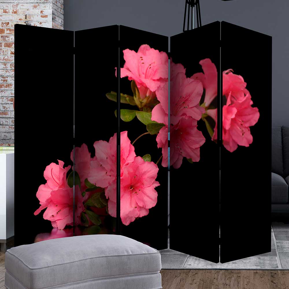 Fotodruck Leinwand-Paravent mit Azalee in Rosa - Kitza