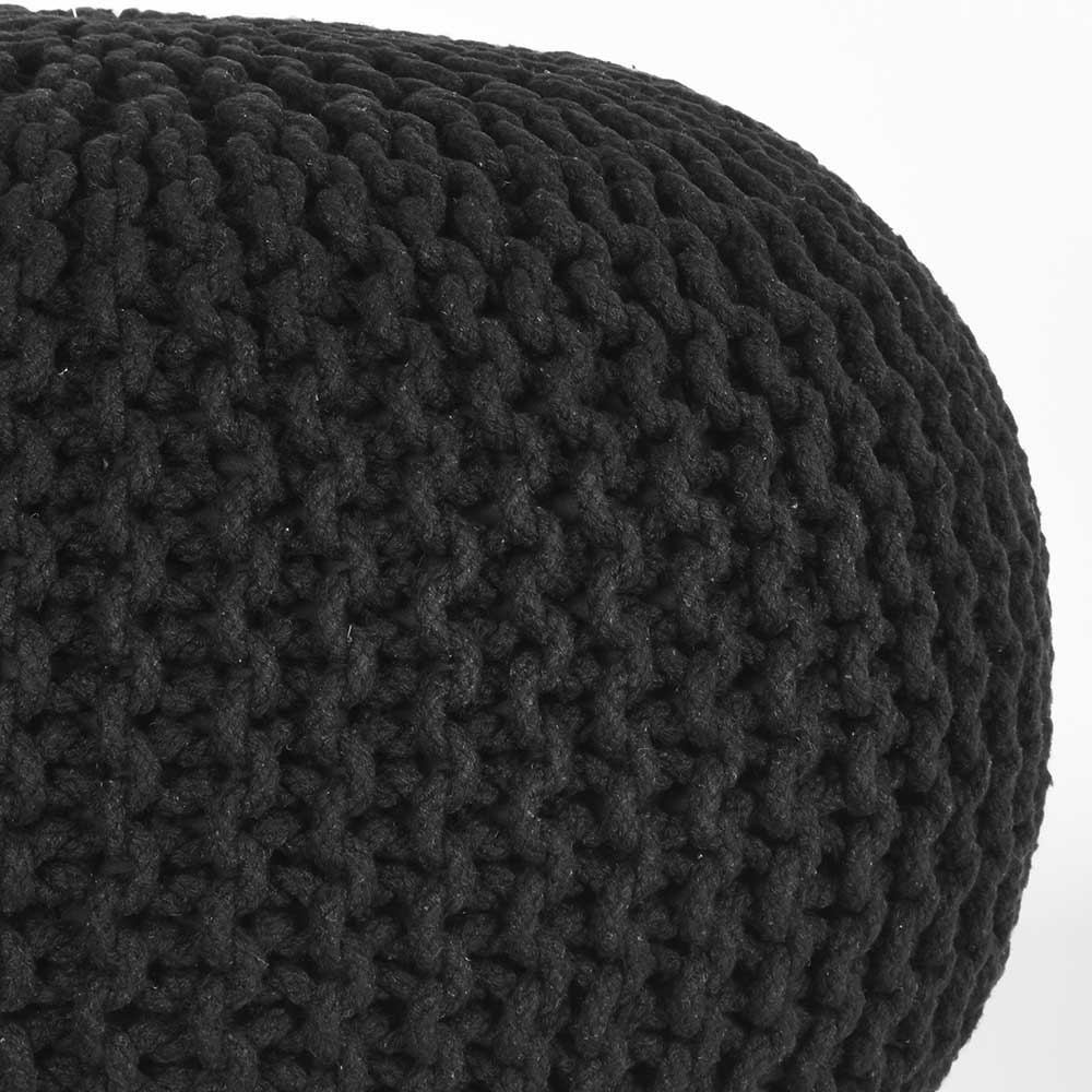 Strickstoff Pouf in Schwarz - Selvas