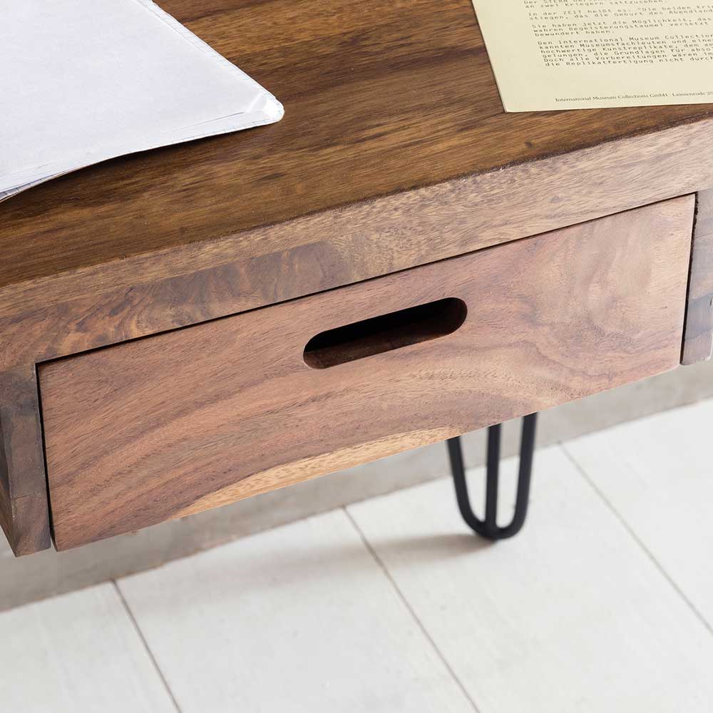 130x60 Schreibtisch mit Schublade aus Sheesham - Maximilian