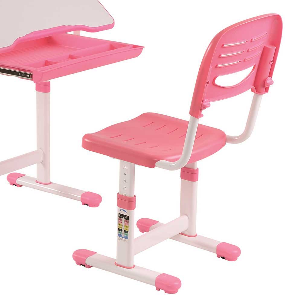 Schreibtisch für Mädchen in Rosa & Weiß Leverias mit Stuhl (zweiteilig)