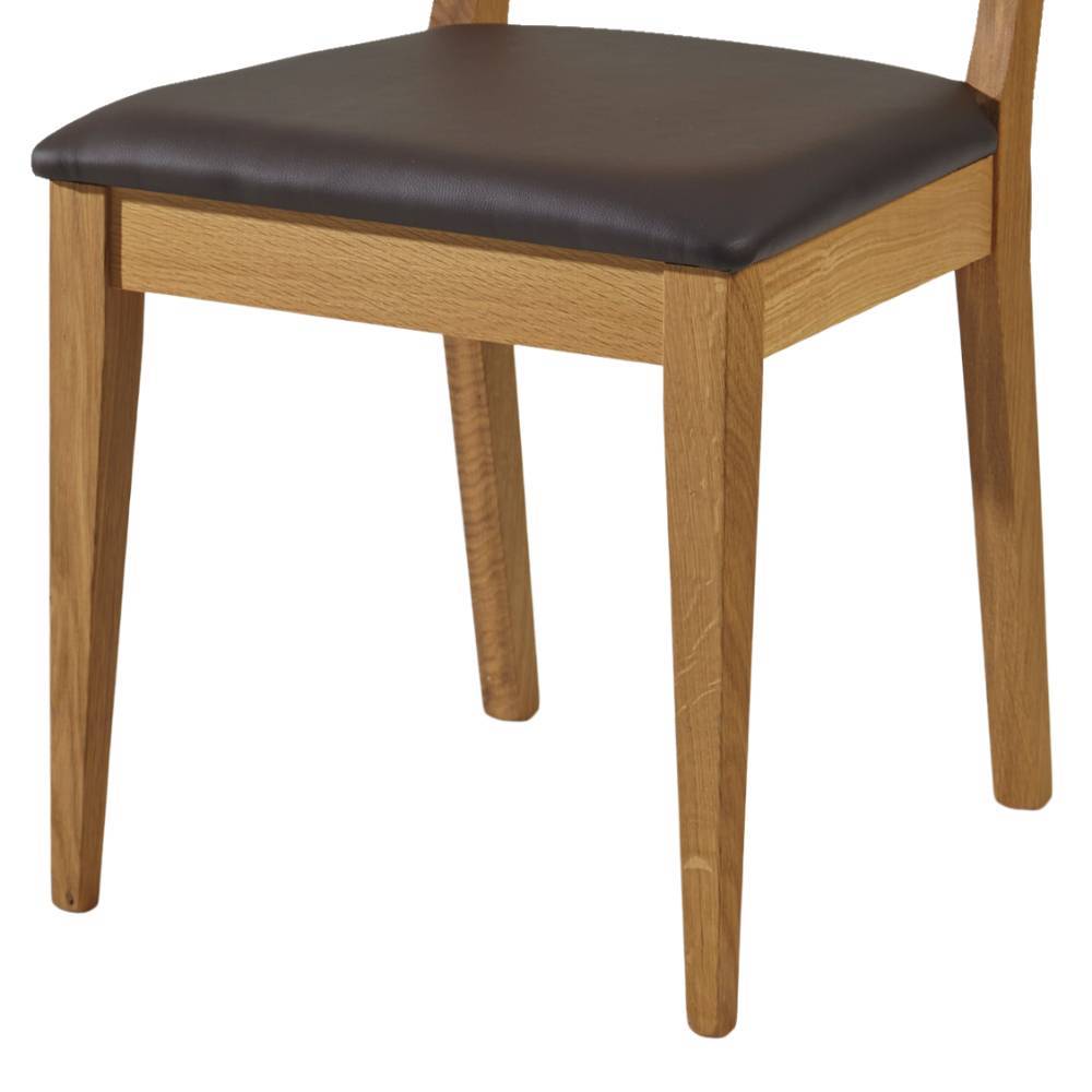 Wildeiche Holzstuhl mit Kunstledersitz - Likes (2er Set)