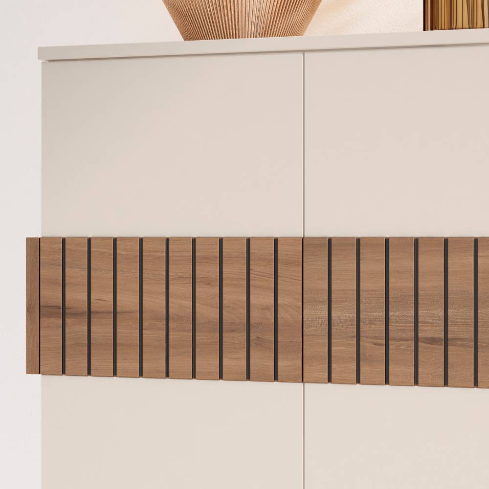 Schuhschrank in Weiß und Holzoptik Braun - Addara