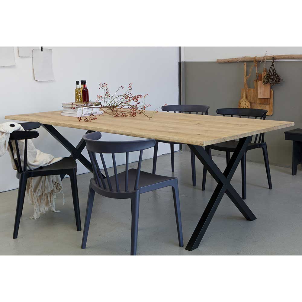 Tisch mit Eichenplatte mit Naturkante - Ensenada