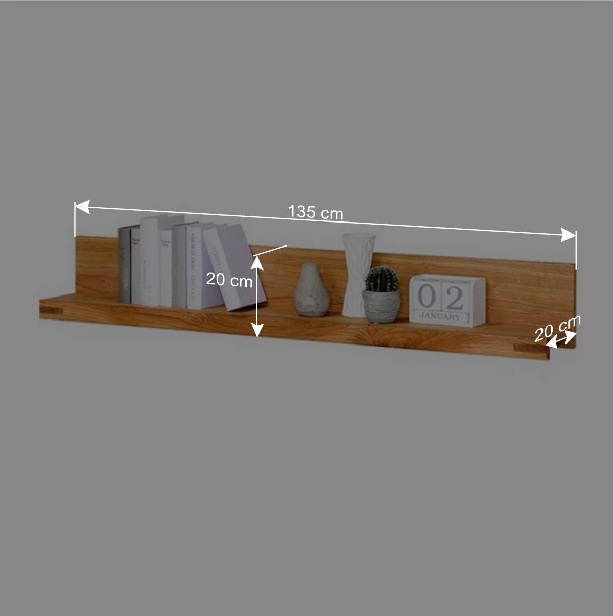 Wohnzimmer Holzregal für die Wand - Arello