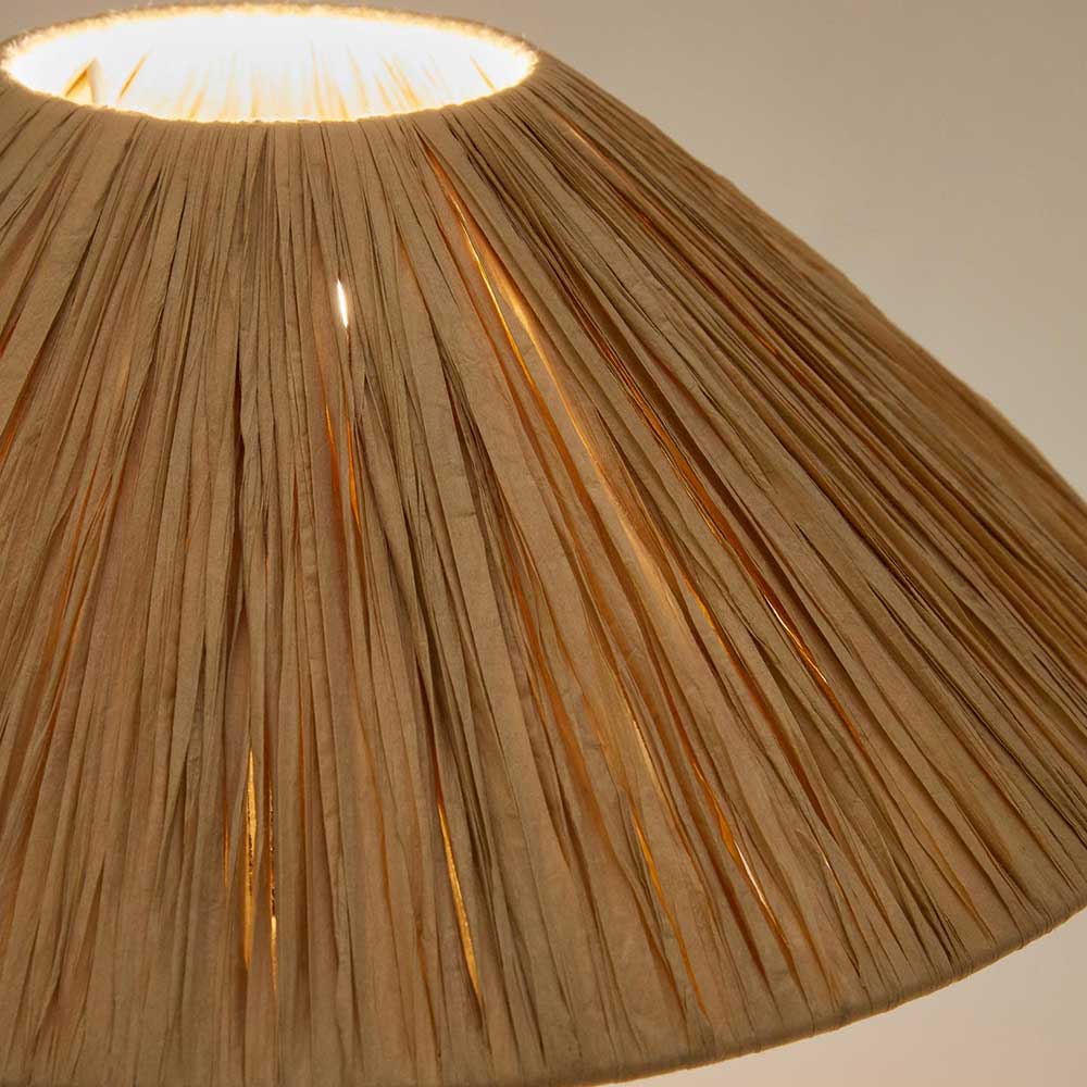 Design Tischlampe aus Raffia Bast in Natur - Holdywas