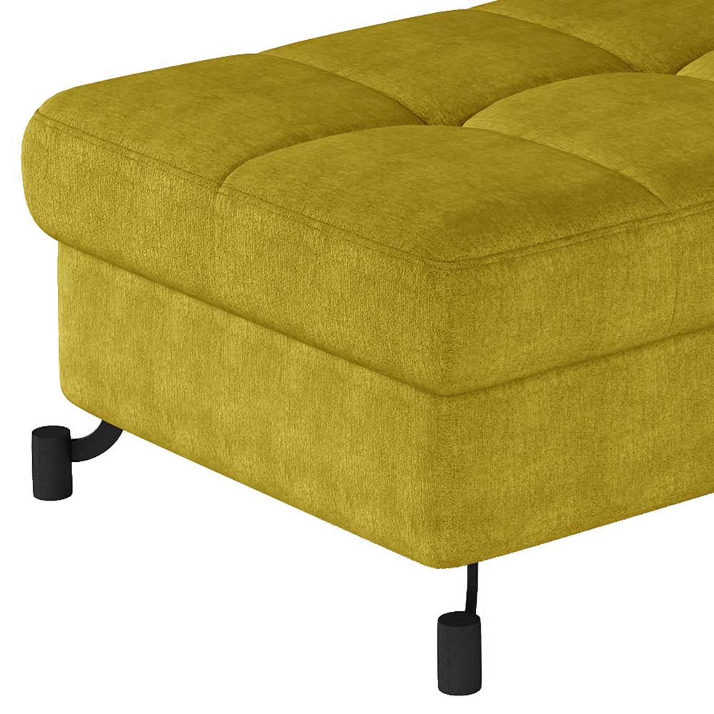Couchhocker in Currygelb Stoffbezug - Tobrina
