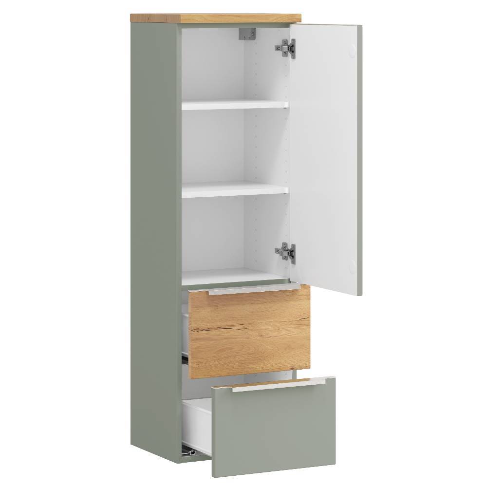 Hängender Bad-Midischrank in Graugrün - Malivtros