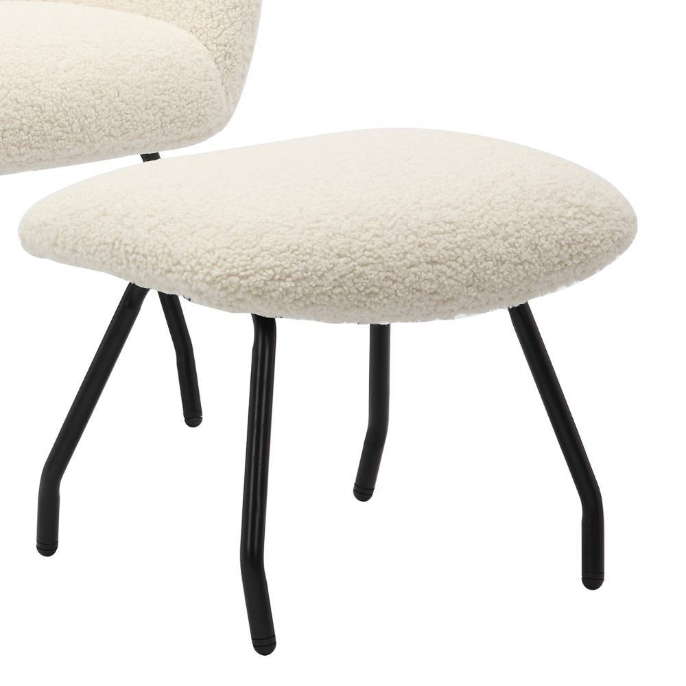 Skandi Sessel mit Hocker Set - Estoron (zweiteilig)