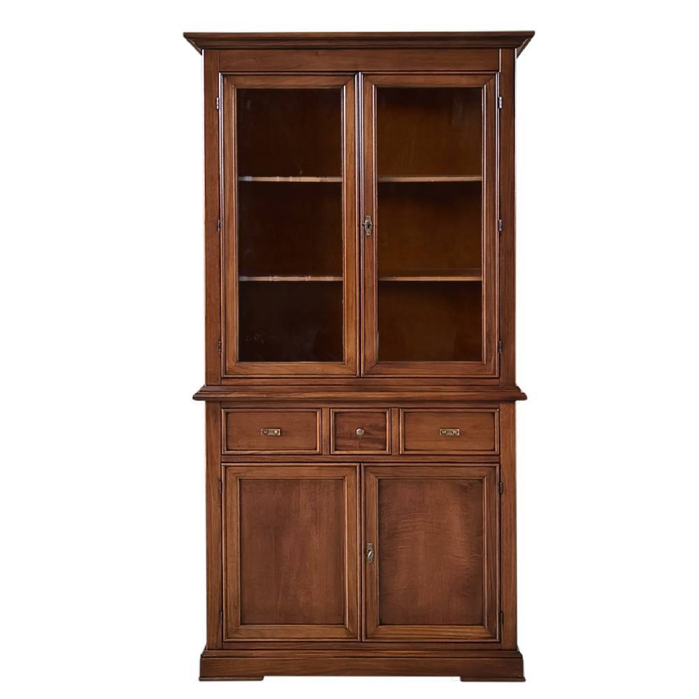 Vitrinenschrank in Walnussbraun Antik - Istefanio