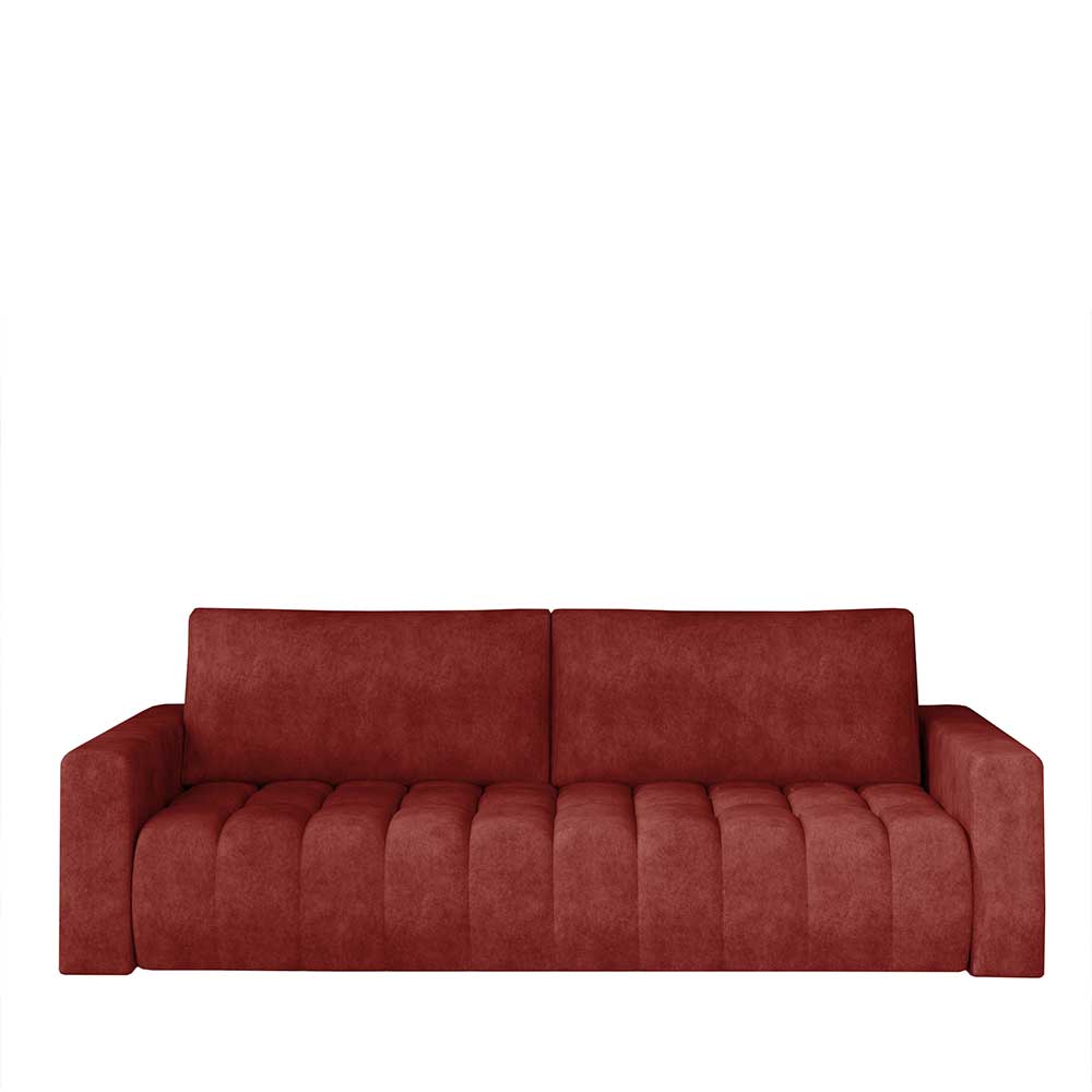 Stoff-Schlafcouch in Rotbraun Vintage Optik - Yallaz
