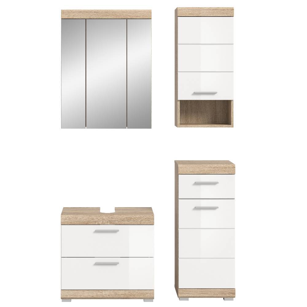 Kompaktes Badmöbel Set in Weiß - Calbanyara (vierteilig)