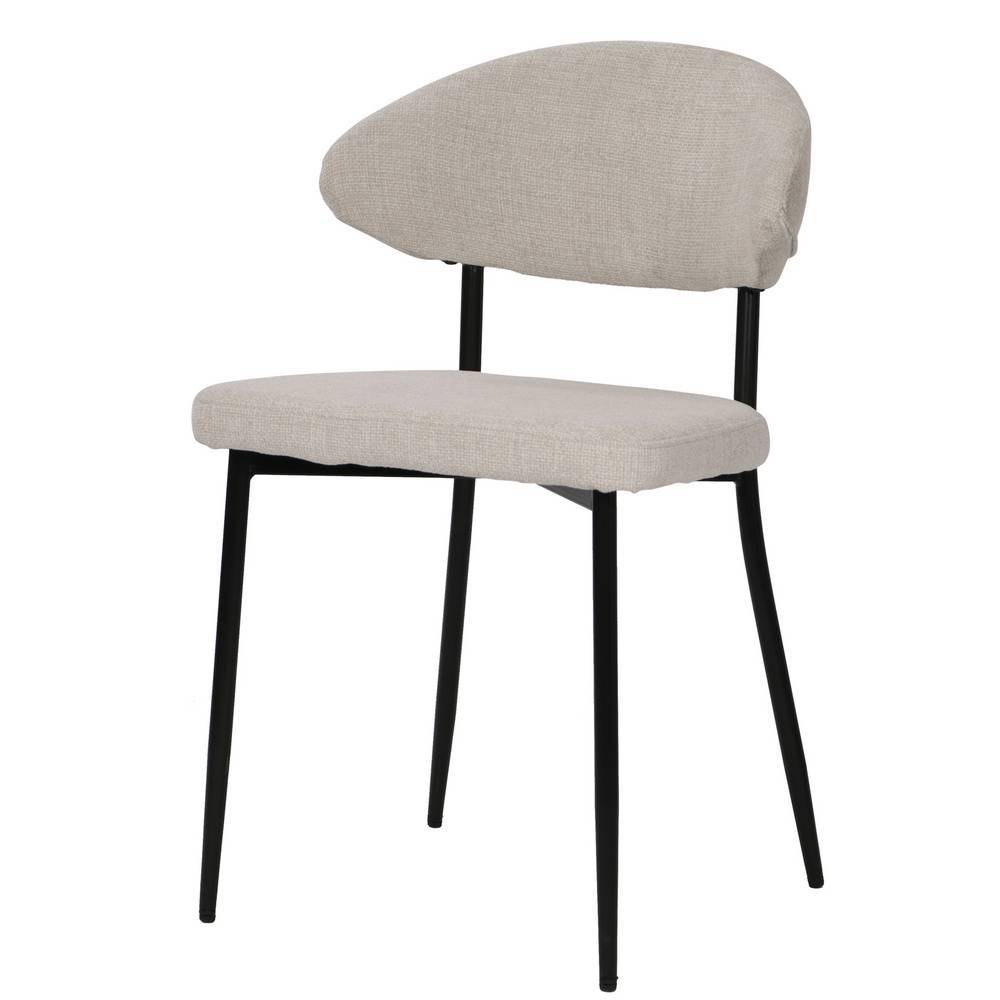 Gepolsterte Stühle in Beige und Mattschwarz - Spiaggo (2er Set)