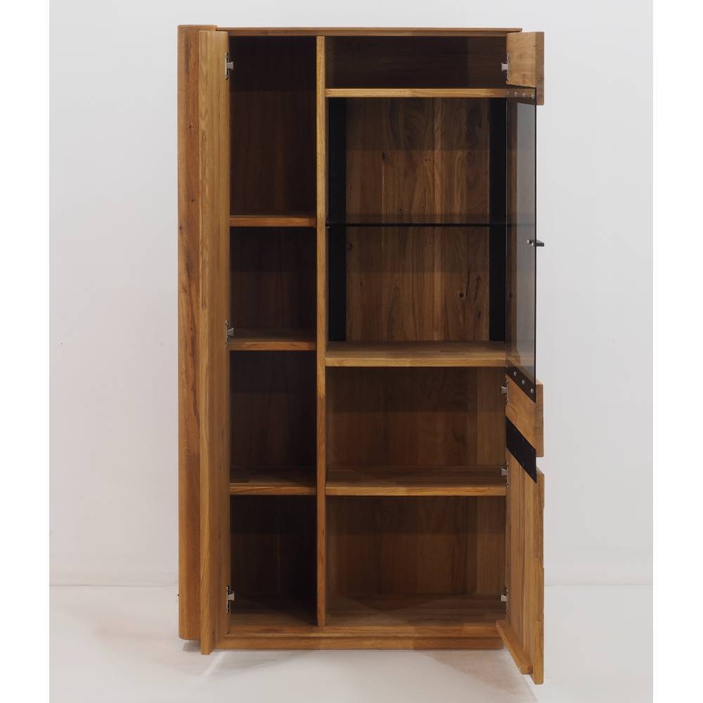Highboard Vitrine aus Eiche Massivholz - Sofija