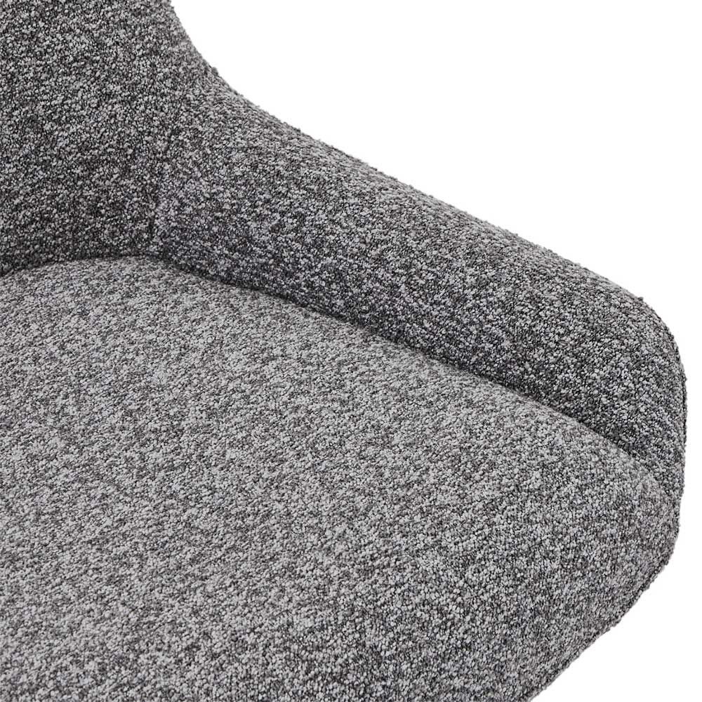 Boucle Drehstuhl in Grau - Usedita (2er Set)