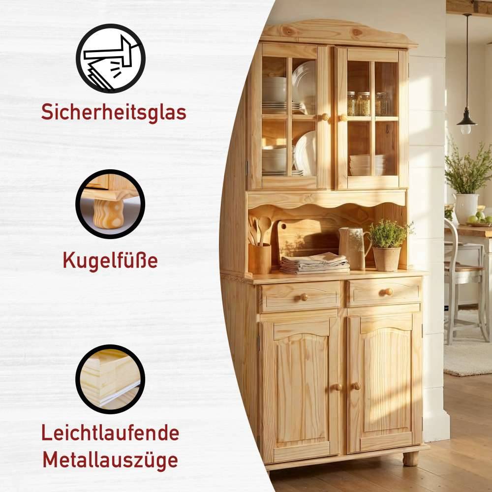 Vitrinenschrank Nabrosia im Landhausstil