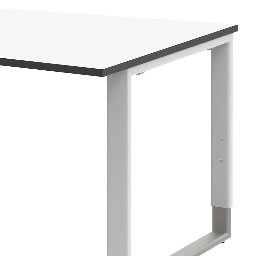 Büro Computertisch Papetina in Weiß Grau