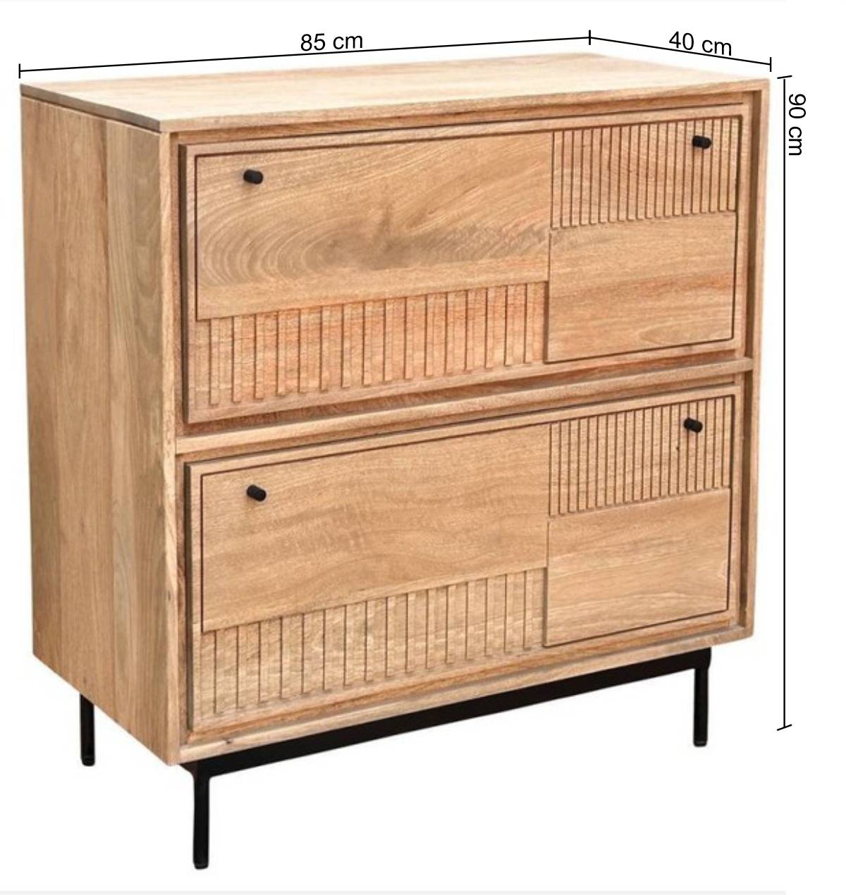 Schuhschrank aus Mangobaum Massivholz - Peravia