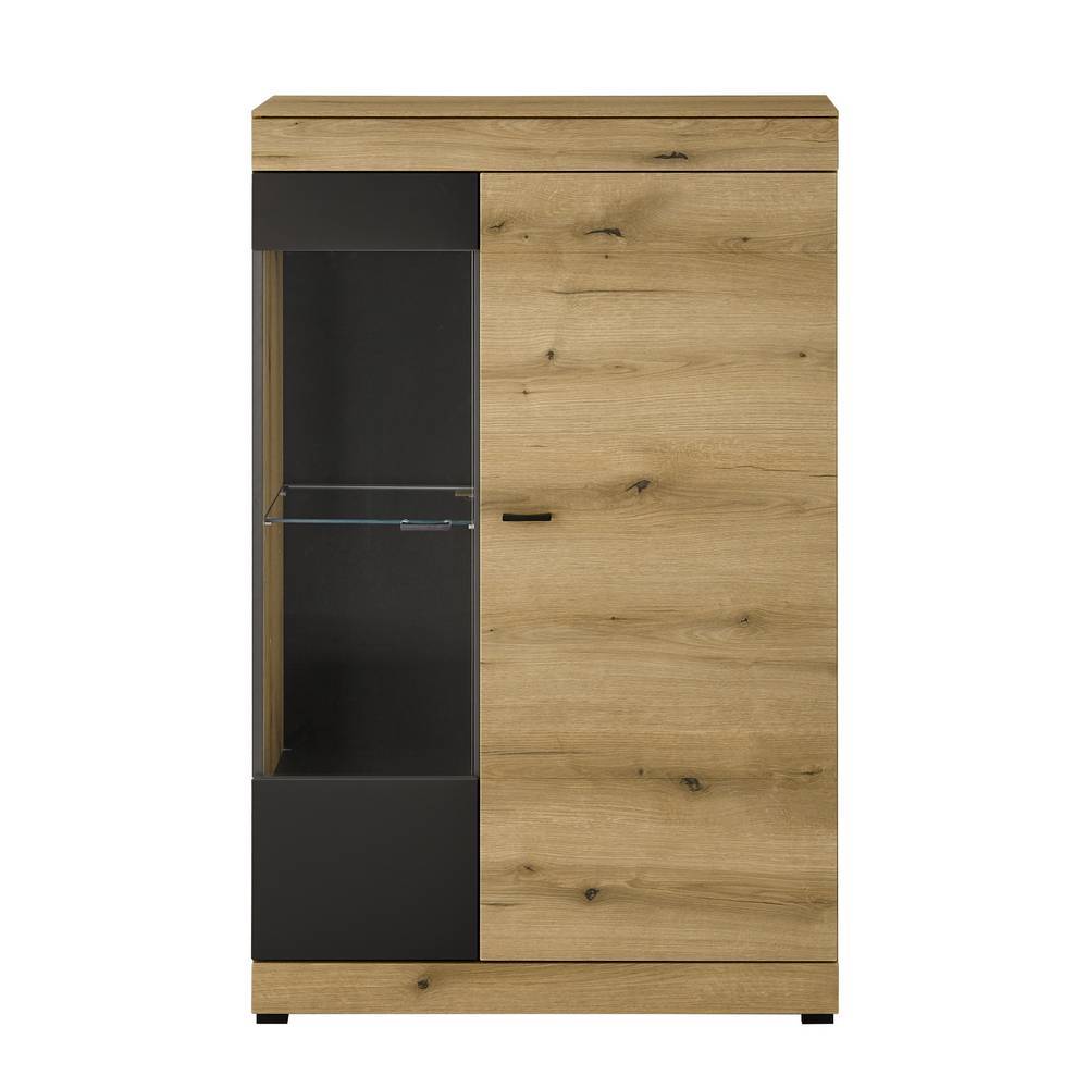 Highboard mit Glaseinsatz in Eiche Optik - Addara