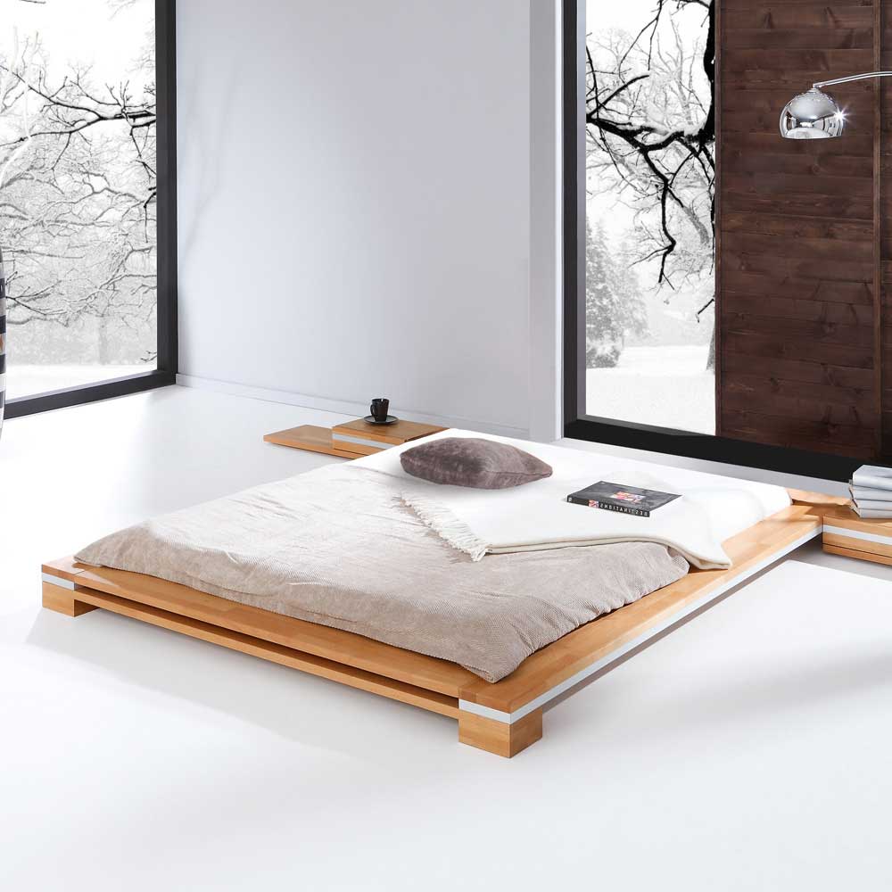 Doppelbett Sunya aus Buche Massivholz