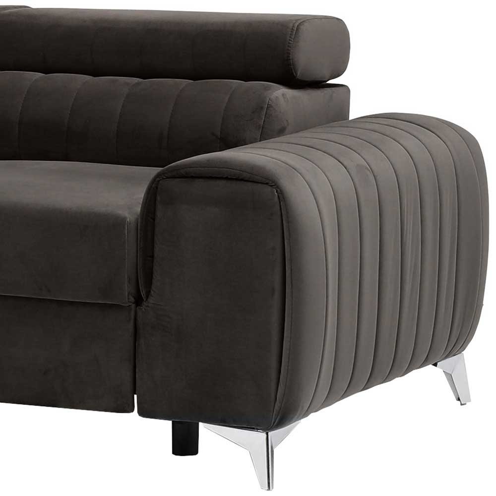 Wohnzimmer Ausziehsofa in Dunkelbraun - Wega