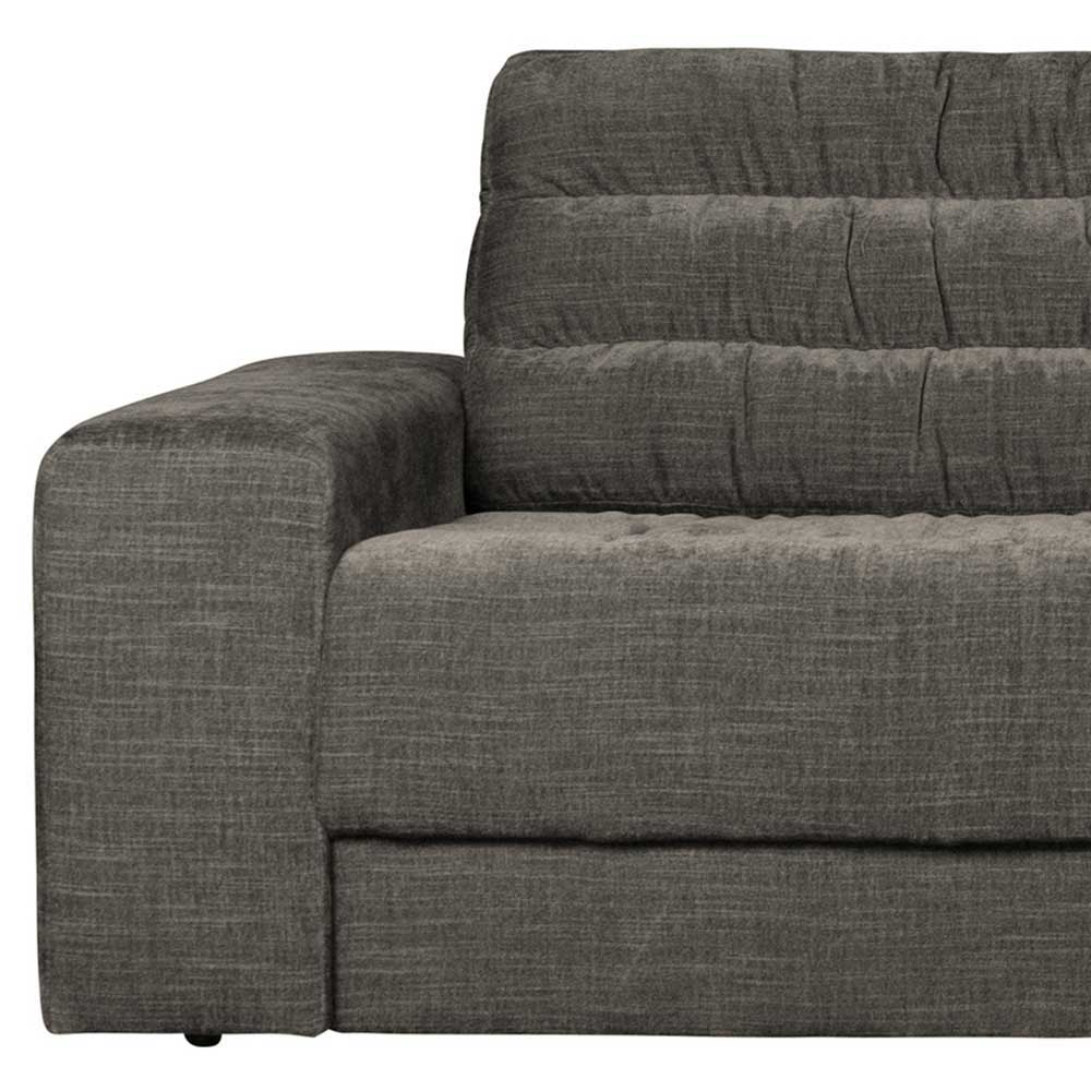 Wohnzimmer L Sofa in Grau Strukturstoff - Terrazas