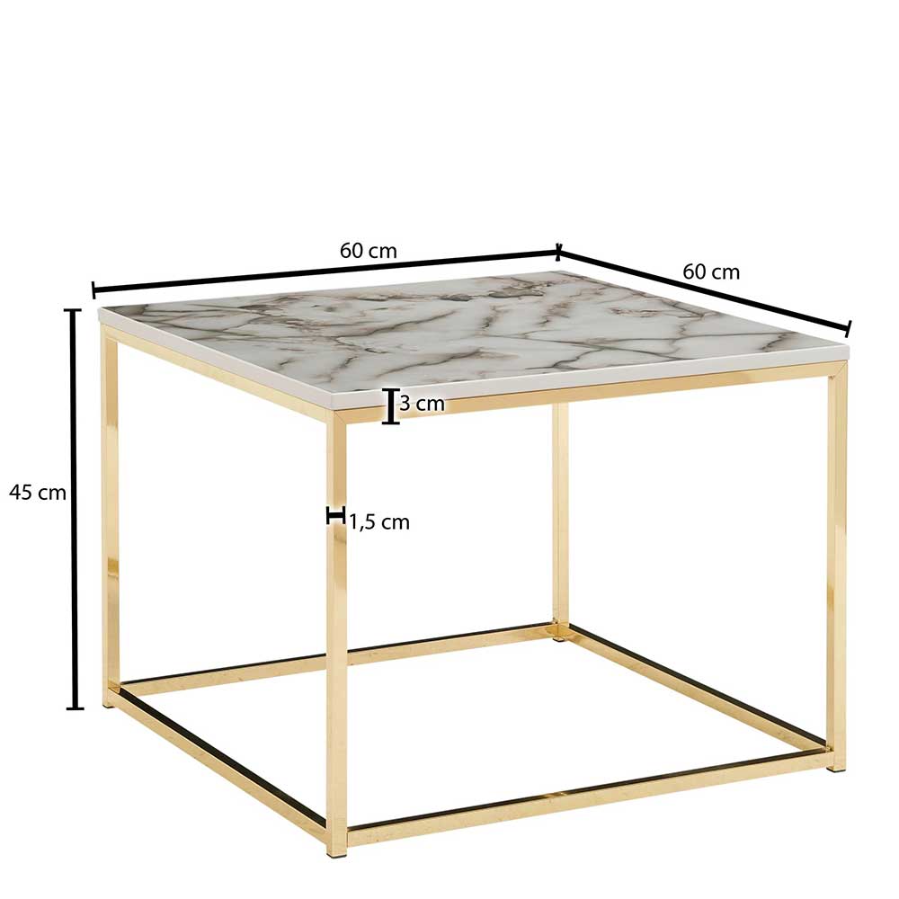 Wohnzimmer Tisch in grauer Marmor Optik - Eleon