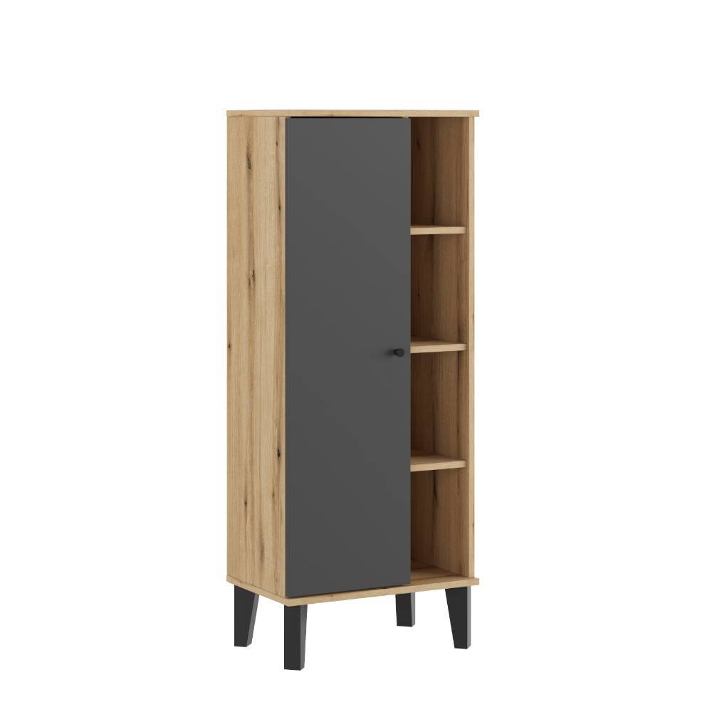 Breiter Bad-Midischrank in Grau - Niniana