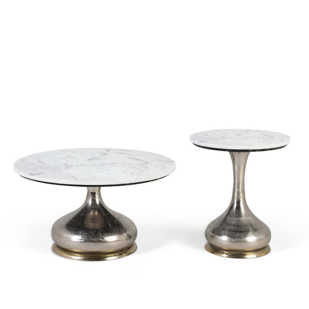 Couchtisch Duo aus Marmor - Guven (zweiteilig)